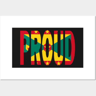 Grenada Flag in The Words PROUD - Grenadian - Soca Mode Posters and Art